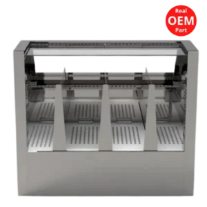 Vitrina calentadora de palomitas premium 120 cm tres puertas acero inoxidable
